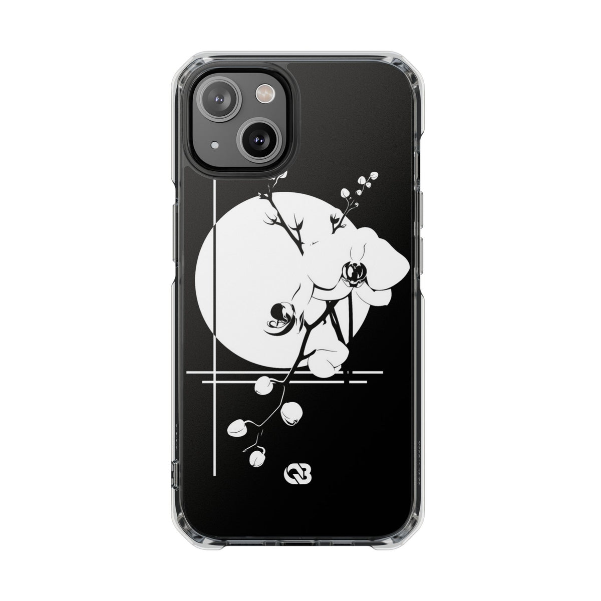 Nocturne Orchid Bloom · Clear Impact Magnetic Phone Case for iPhone ·  Black