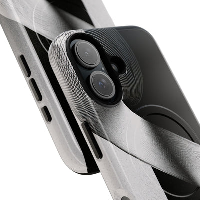 Grey Tough 2.0 Magsafe Phone Case for iPhone - Obsidian Moiré Wave