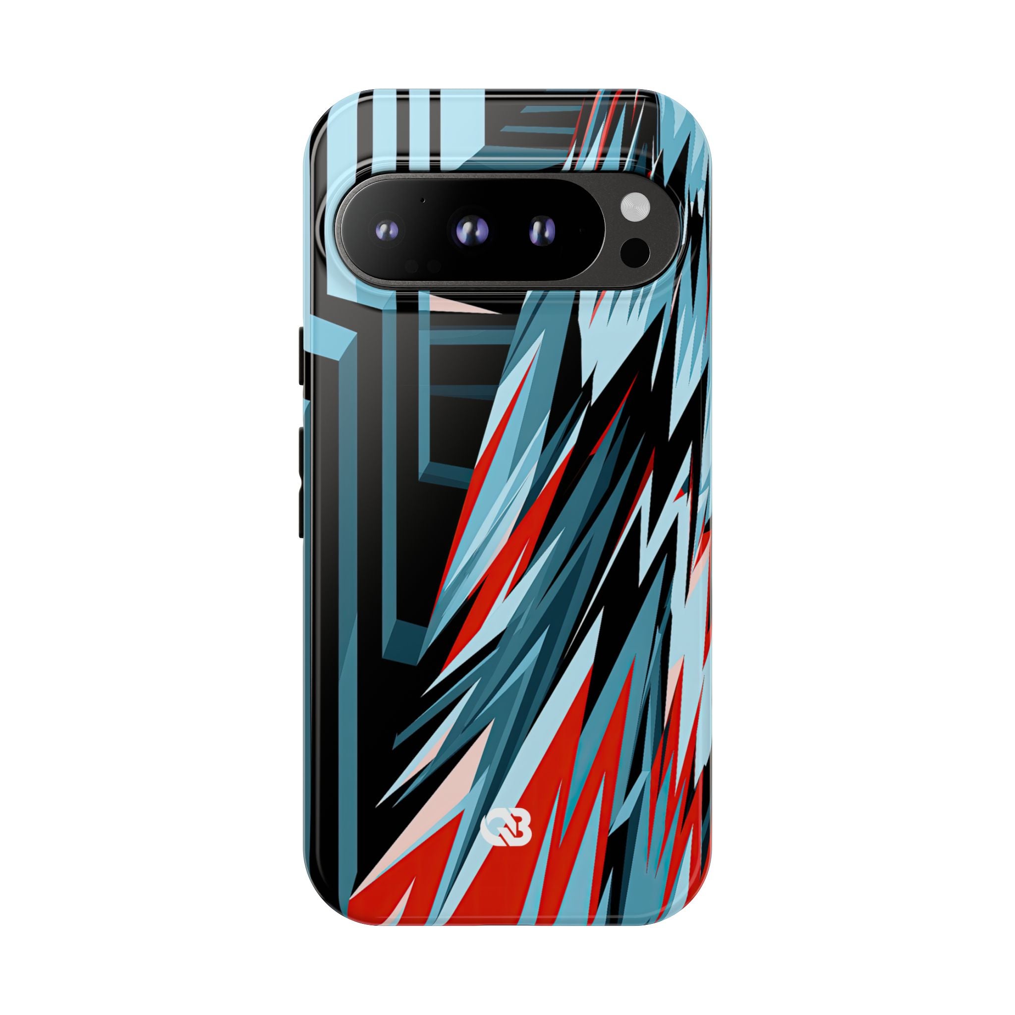 Blue Tough Phone Case for Google Pixel - Glitch Peak Cyan