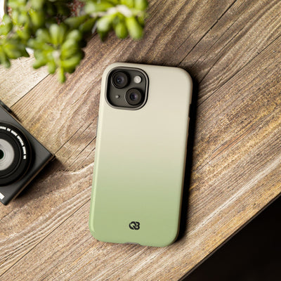 Green Tough Phone Case for iPhone - Bone Sage Fade