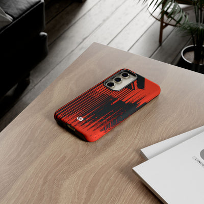 Red Tough Phone Case for Samsung - Crimson Brutalist Distortion