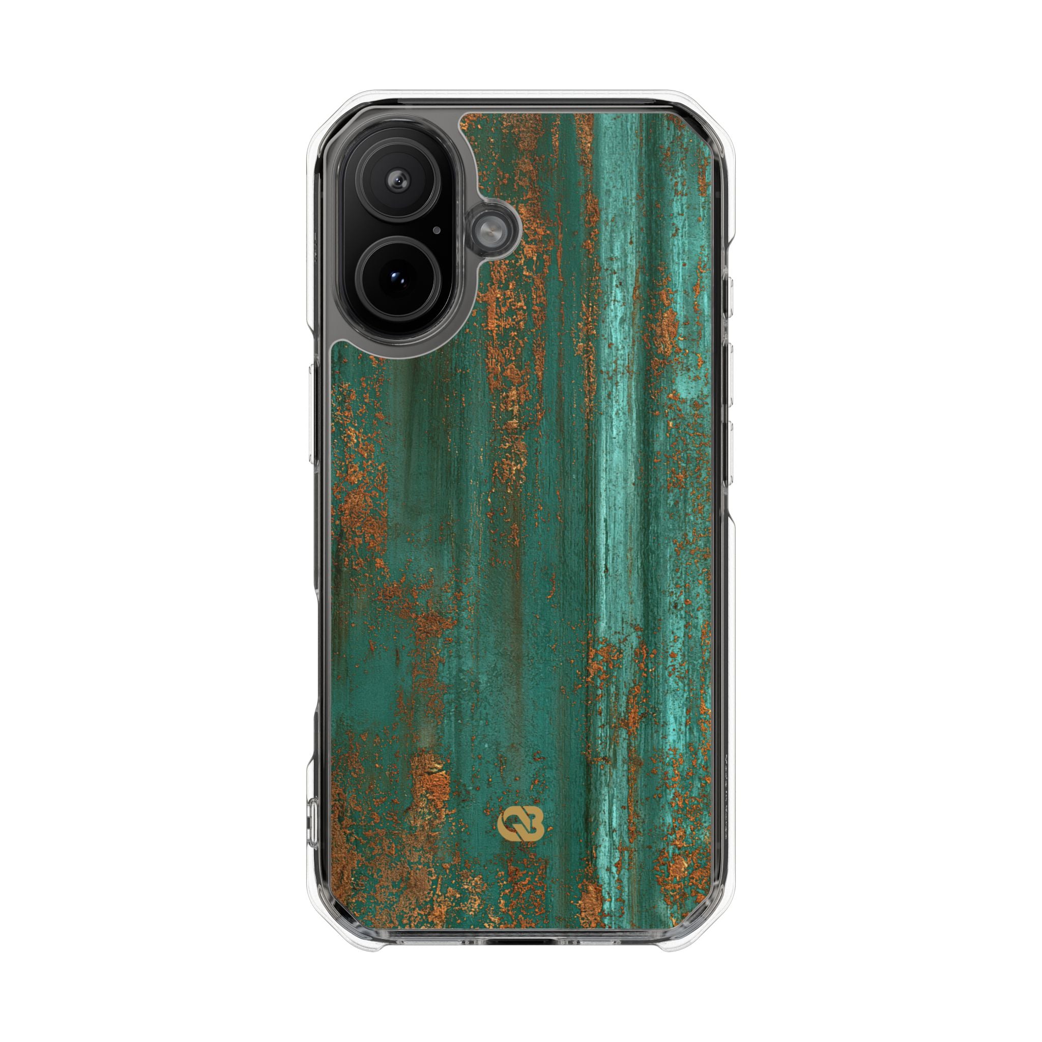 Teal Impact MagSafe Phone Case for iPhone - Verdigris Copper Siding