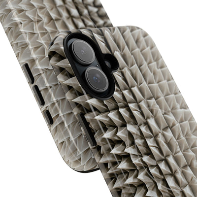 Beige Tough 2.0 Magsafe Phone Case for iPhone - Bone Spiked Grid