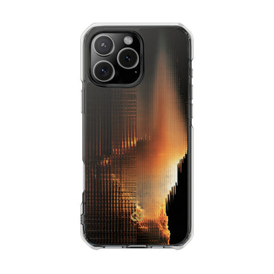Luminous Grid · Clear Impact Magnetic Phone Case for iPhone · Black