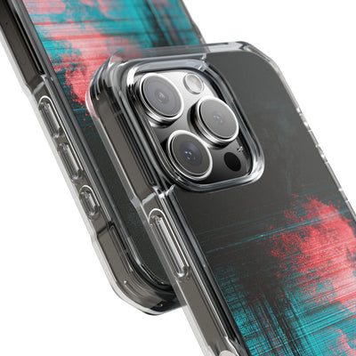 Digital Signal Drift · Clear Impact Magnetic Phone Case for iPhone · Black