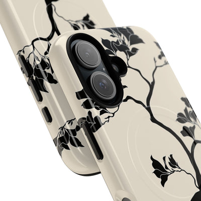 Beige Tough 2.0 Magsafe Phone Case for iPhone - Obsidian Bonsai Silhouette