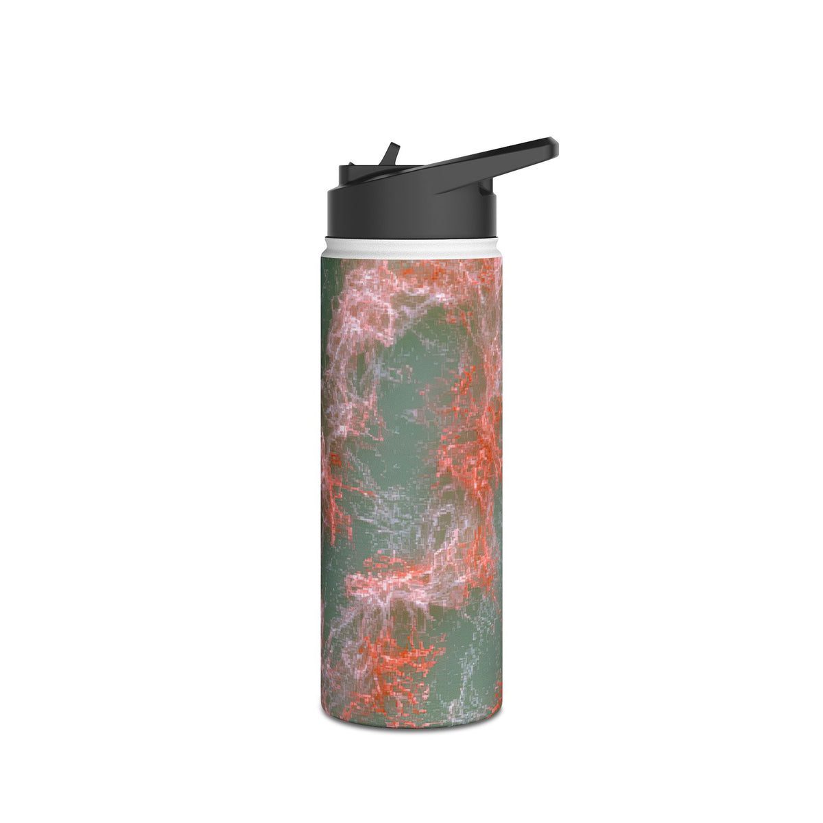 Coral Pixel Matrix · Insulated Water Bottle · Green