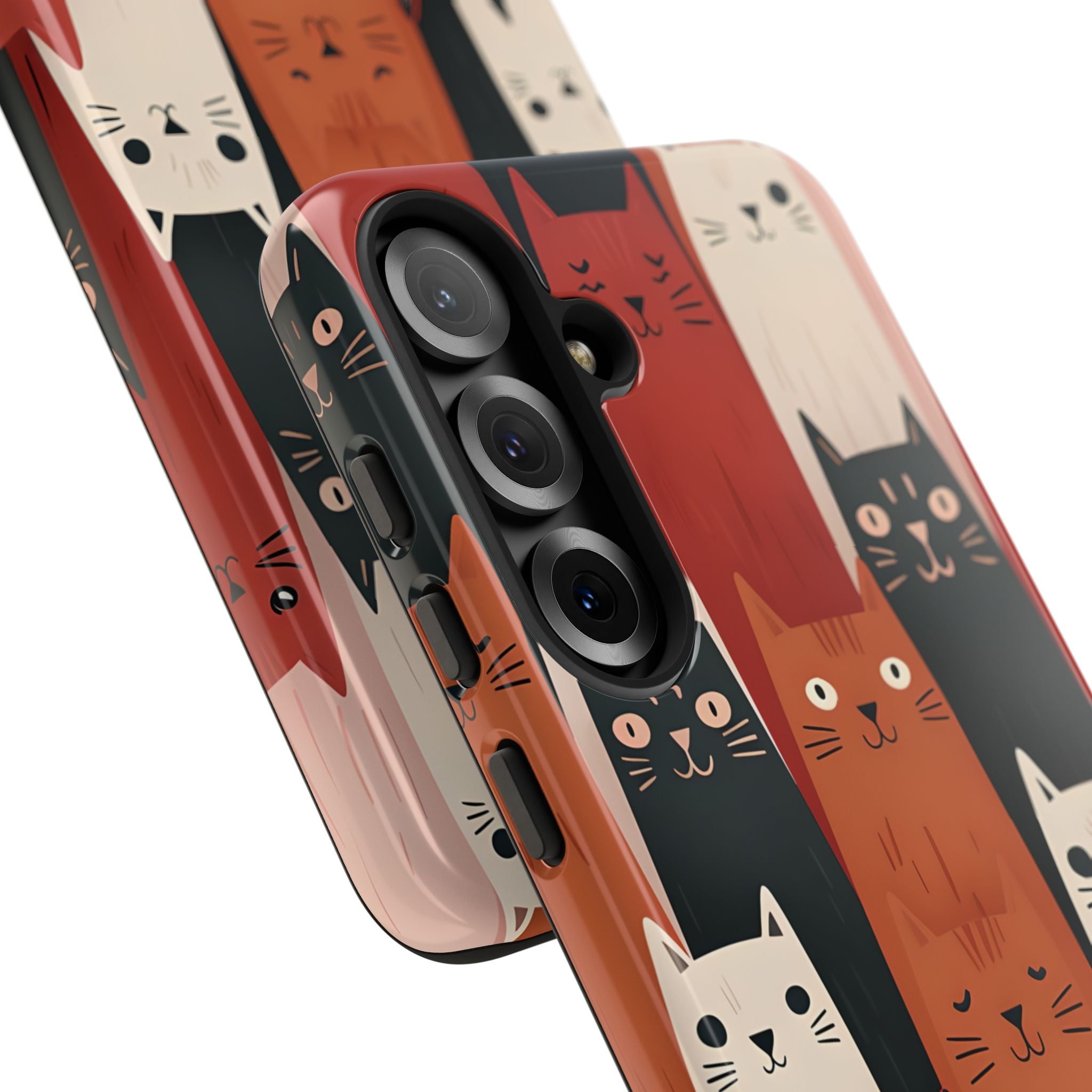 Verlängerte Katzen Schwarz Samsung S25 Plus Case - Tough