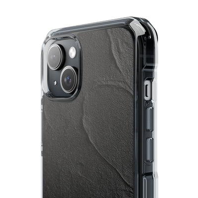 Obsidian Stucco Relief · Clear Impact Magnetic Phone Case for iPhone ·  Black