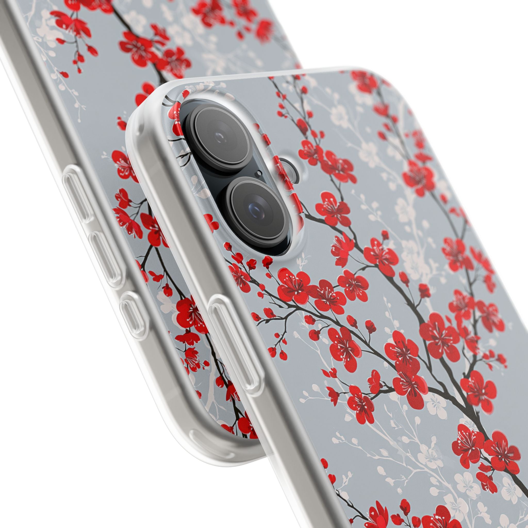 Grey Lite Phone Case for iPhone - Crimson Sakura Slate