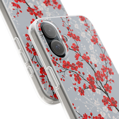 Grey Lite Phone Case for iPhone - Crimson Sakura Slate