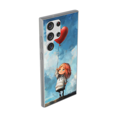 Crimson Heart Sky · Soft Phone Case for Samsung