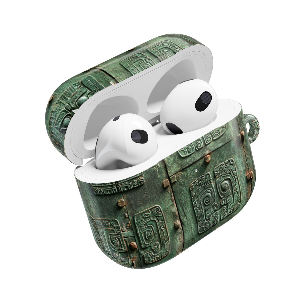 Dynastic Bronze Relief · Hard Case for AirPods & AirPods Pro · Green