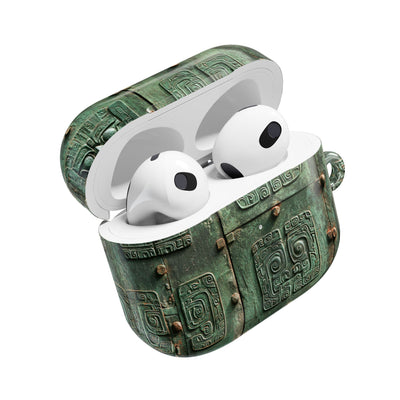 Dynastic Bronze Relief · Hard Case for AirPods & AirPods Pro · Green