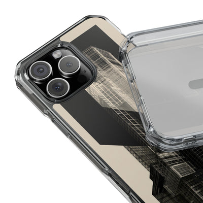 Beige Impact MagSafe Phone Case for iPhone - Monolith Urban Grid