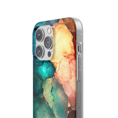 Teal Mosaic Veins iPhone 14 Pro Max Case - Soft