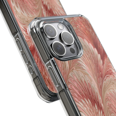 Blush Petal Plume · Clear Impact Magnetic Phone Case for iPhone · Pink