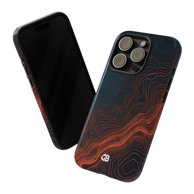 Black Tough Phone Case for iPhone - Volcanic Basalt Map