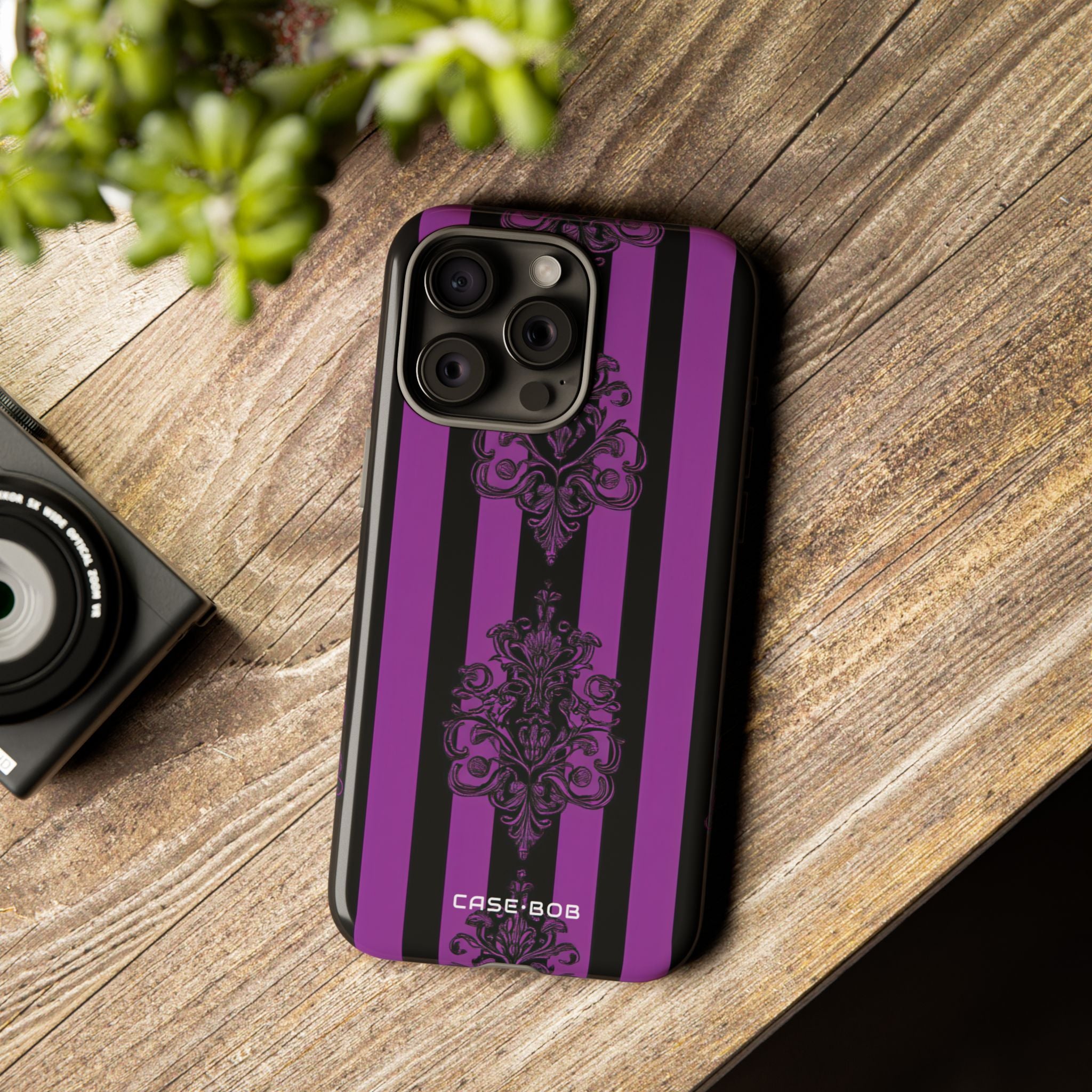 Damask Elegance Purple iPhone 15 Pro Max Case - Tough