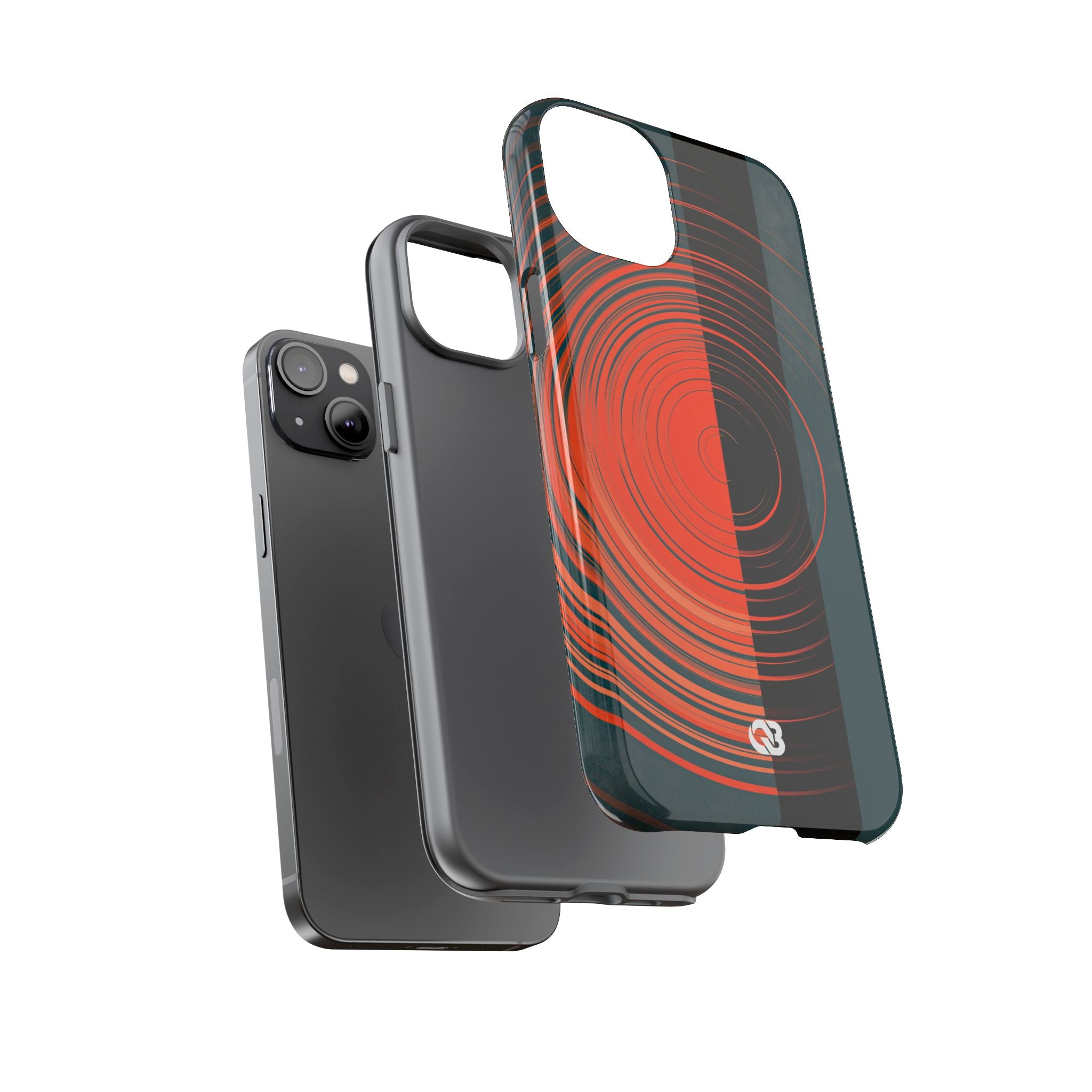 Teal Tough Phone Case for iPhone - Burnt Slate Radial