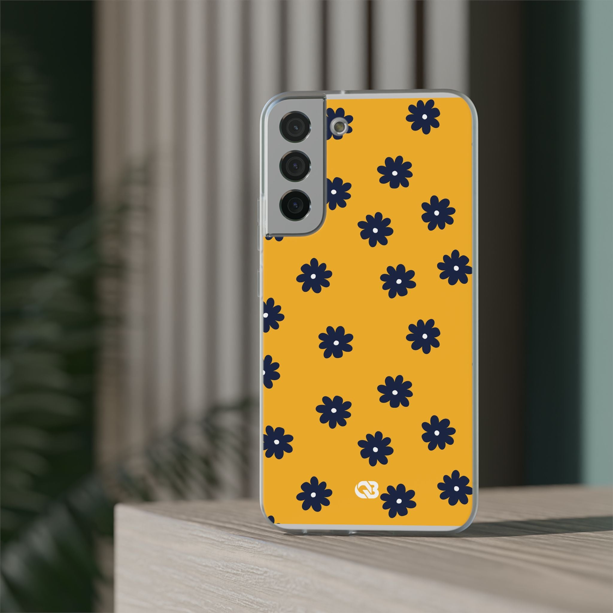 Navy Daisy Mustard · Soft Phone Case for Samsung