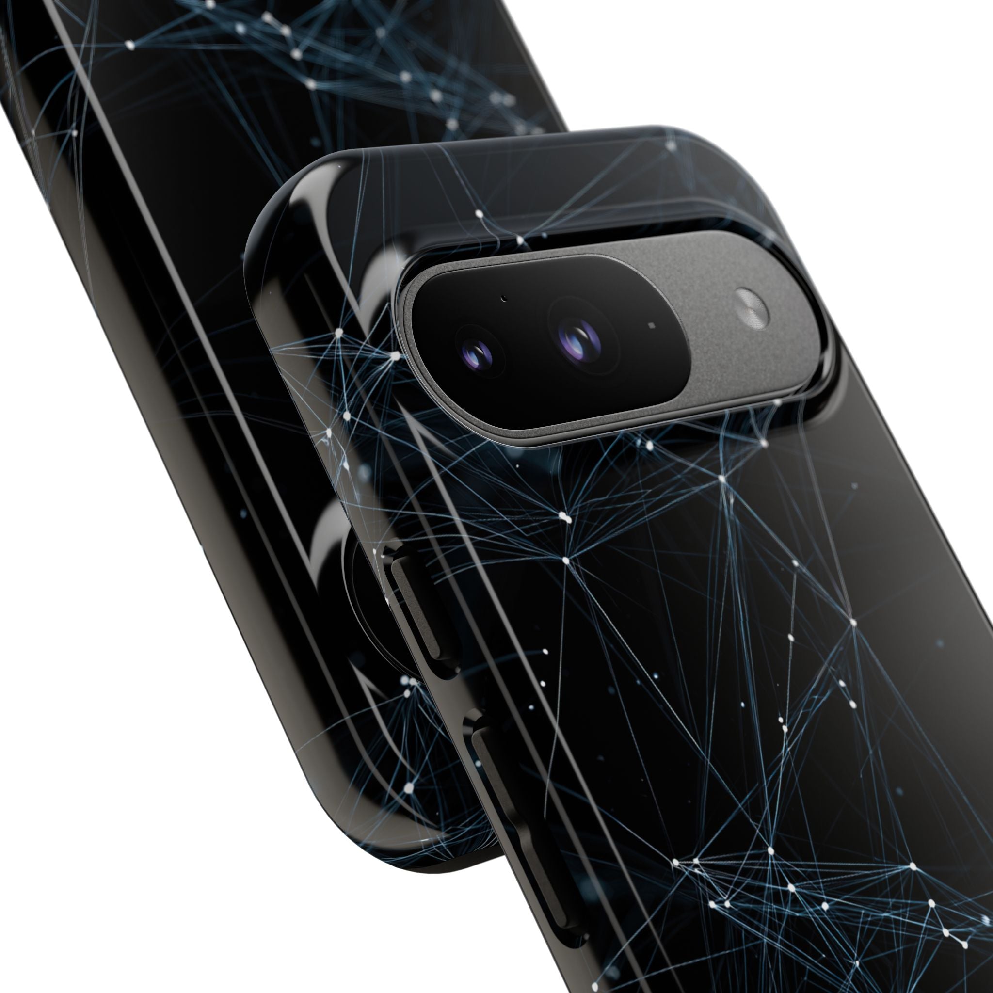 Black Tough Phone Case for Google Pixel - Arctic Neural Mesh
