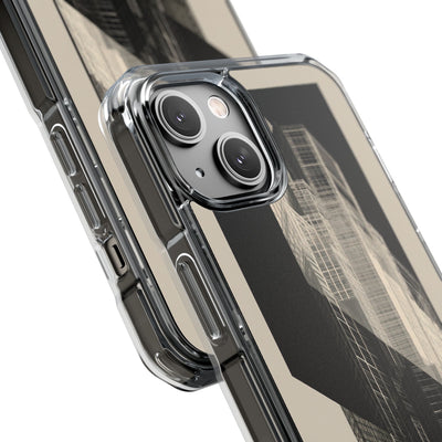 Beige Impact MagSafe Phone Case for iPhone - Monolith Urban Grid