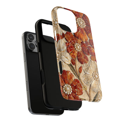 Carnelian Pearl Bloom · Tough 2.0 Magnetic Phone Case for iPhone · Orange