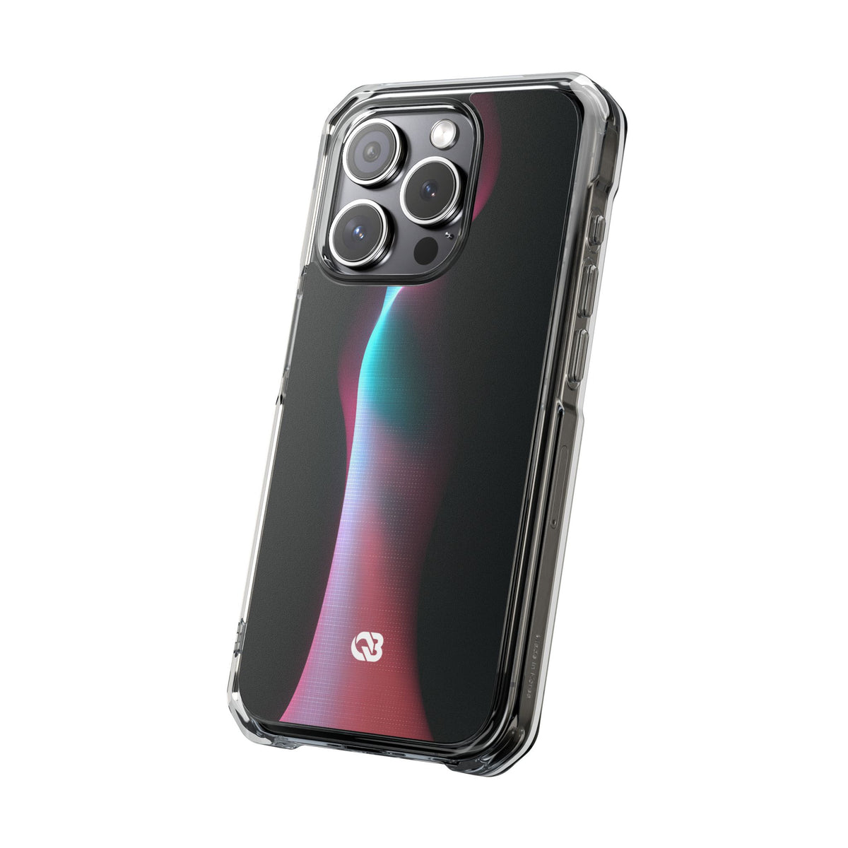 Neon Pixel Flow · Clear Impact Magnetic Phone Case for iPhone · Black