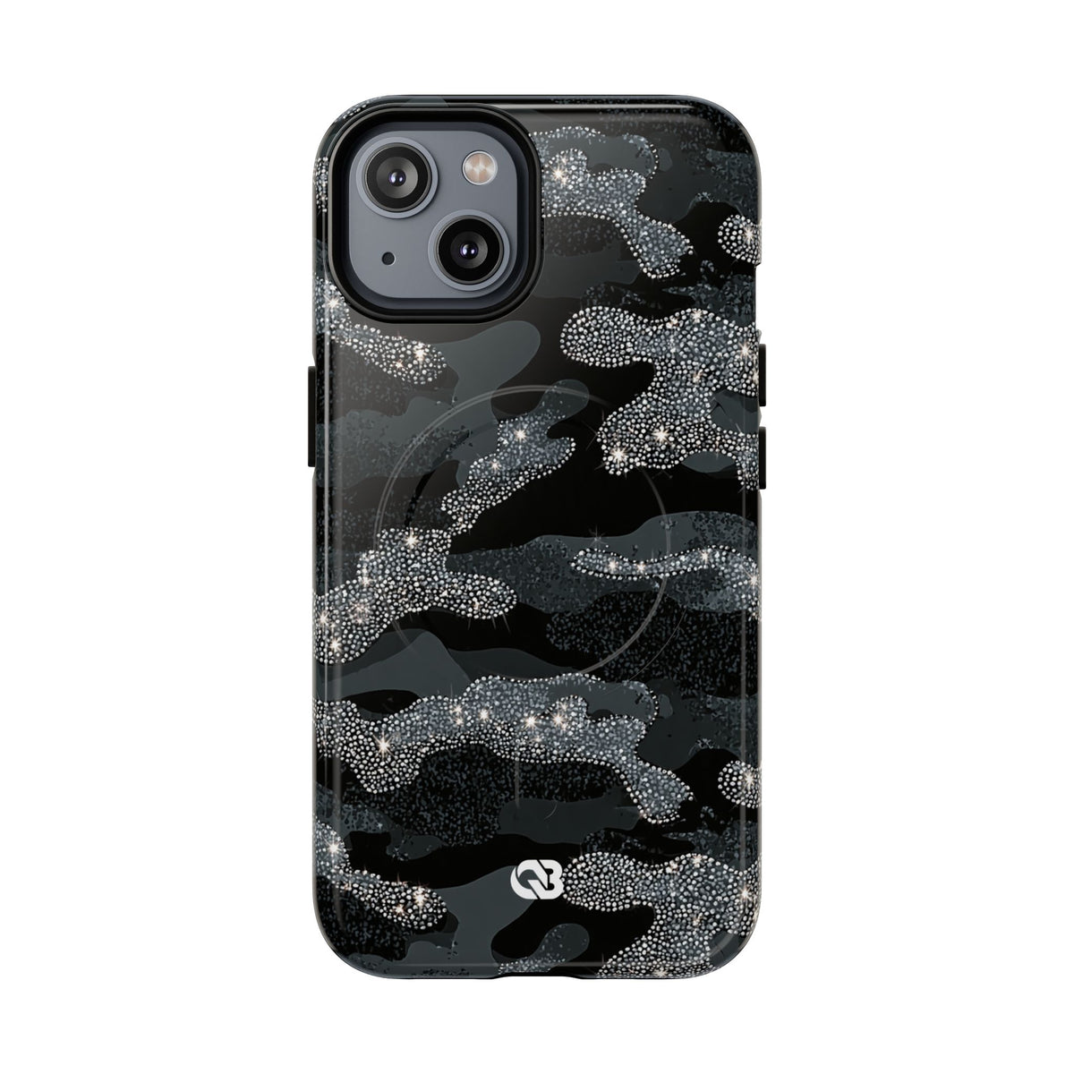 Glitter Shadow Camo · Tough 2.0 Magnetic Phone Case for iPhone · Black