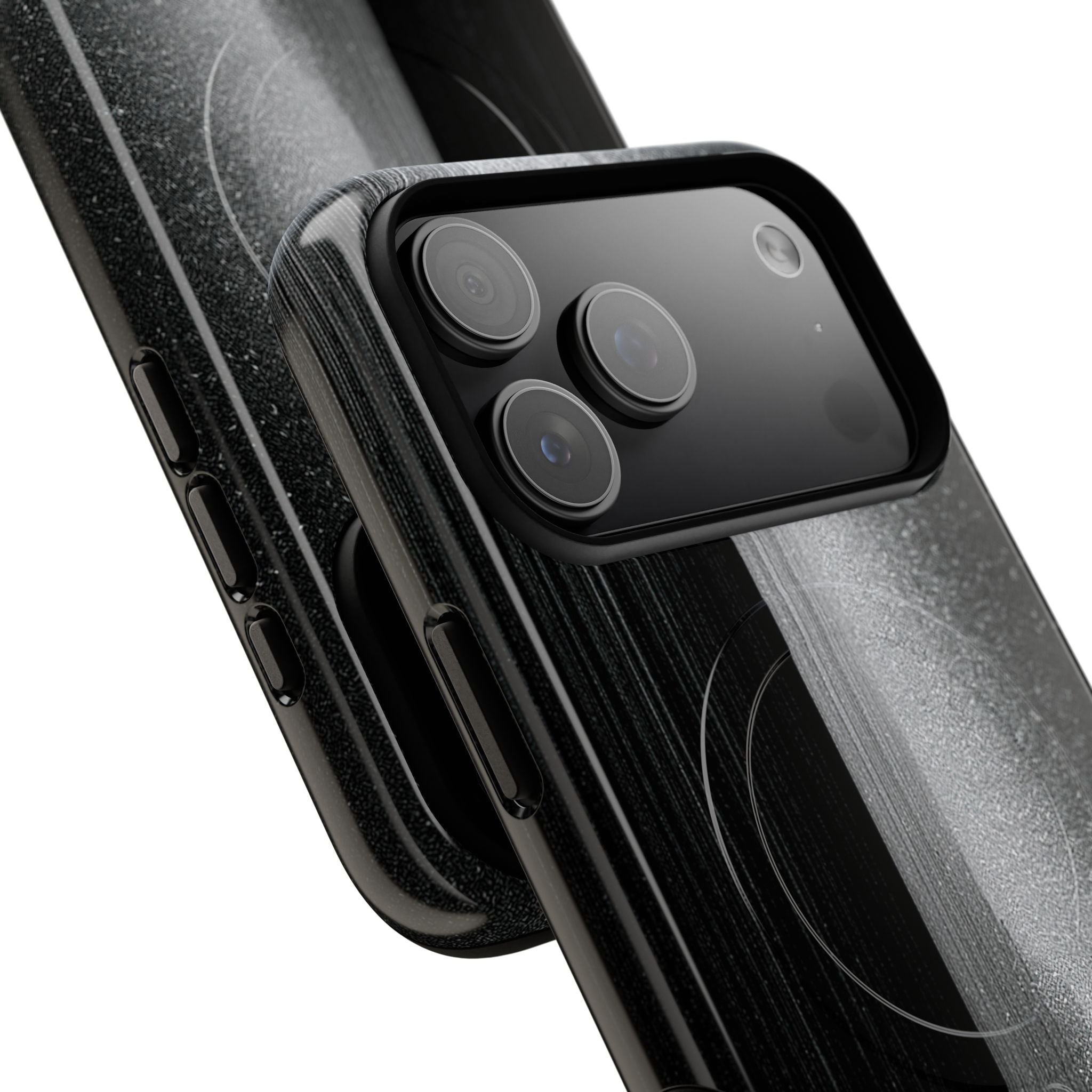 Black Tough 2.0 Magsafe Phone Case for iPhone - Brutalist Pixel Monolith