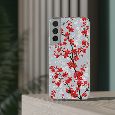 Grey Lite Phone Case for Samsung - Crimson Sakura Slate