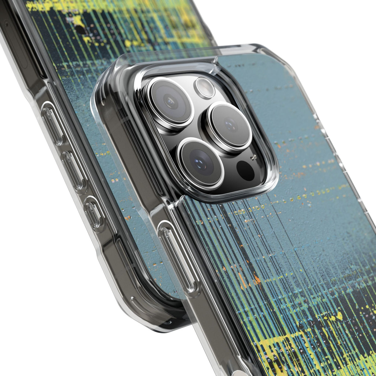 Acid Raster Circuit · Clear Impact Magnetic Phone Case for iPhone · Teal