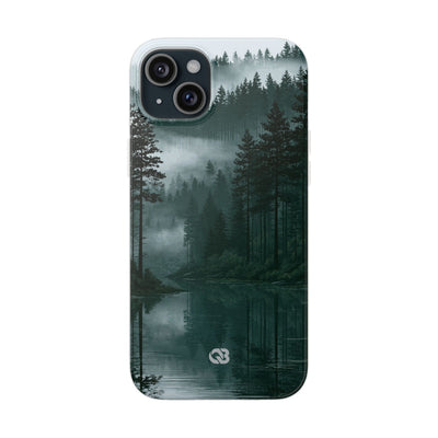 Green Lite Phone Case for iPhone - Misty Evergreen Mirror