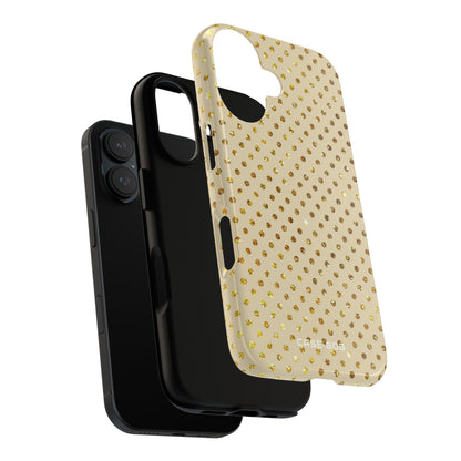 Gold Sparkle Grid iPhone 16 Case - Tough