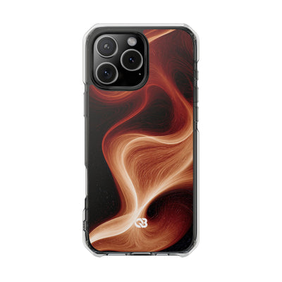 Solar Ember Flow · Clear Impact Magnetic Phone Case for iPhone · Orange