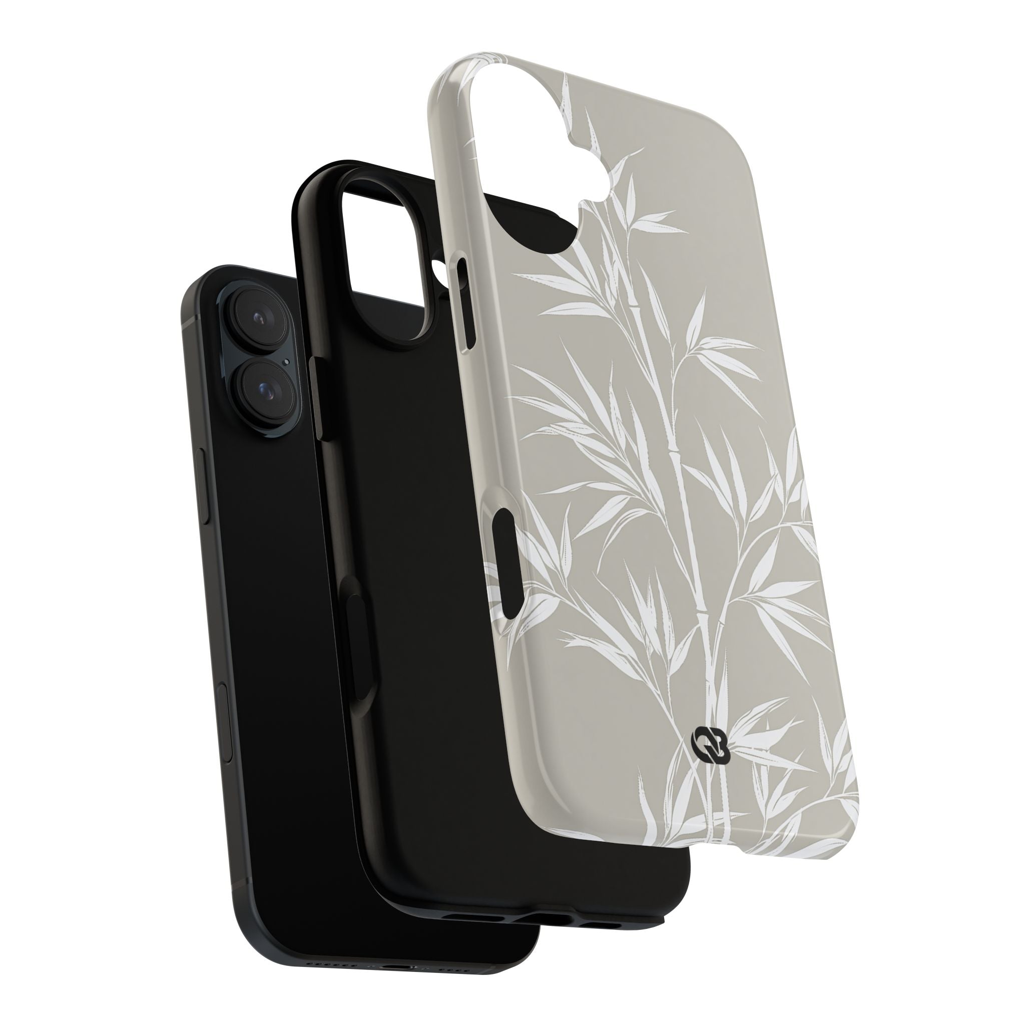 Beige Tough Phone Case for iPhone - Sandstone Bamboo Stalks
