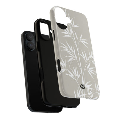 Beige Tough Phone Case for iPhone - Sandstone Bamboo Stalks