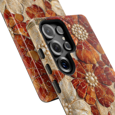 Carnelian Pearl Bloom · Tough Phone Case for Samsung · Orange
