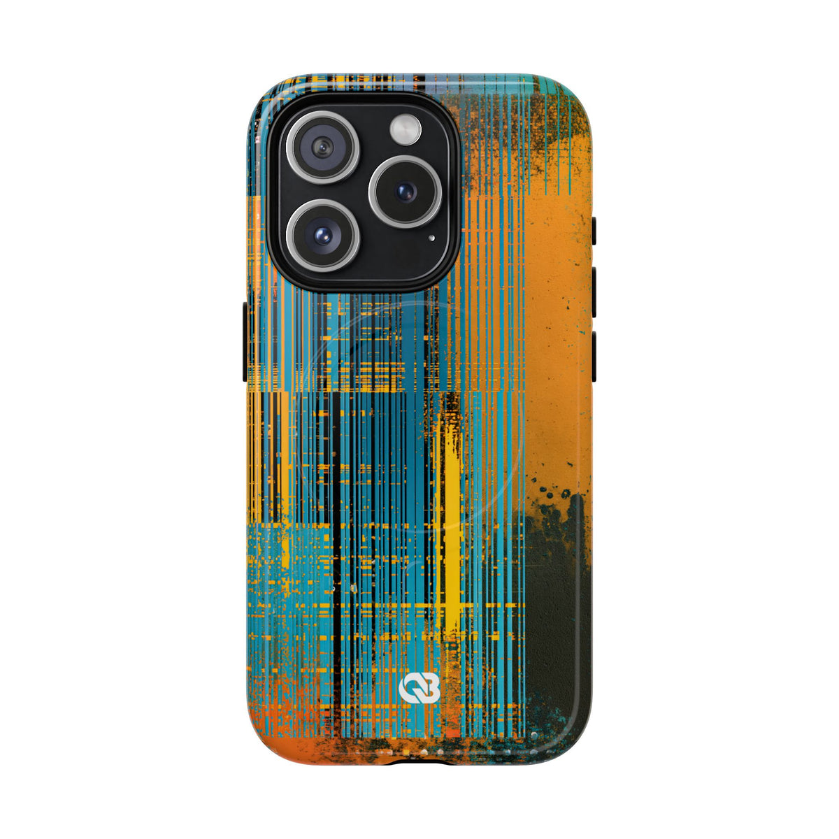 Cyber Glitch Stream · Tough 2.0 Magnetic Phone Case for iPhone · Teal