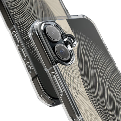 Beige Impact MagSafe Phone Case for iPhone - Obsidian Cream Plume