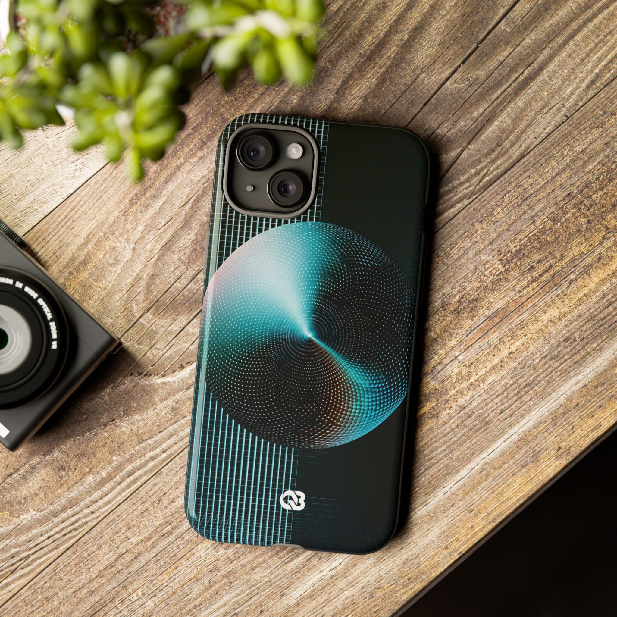 Blue Tough Phone Case for iPhone - Cyan Vector Sphere