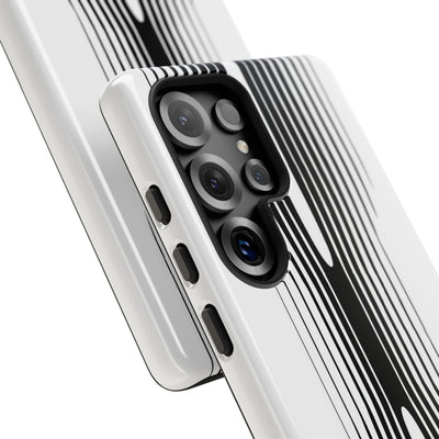 White Tough Phone Case for Samsung - Kinetic Mono Distortion