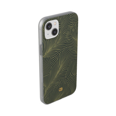 Green Lite Phone Case for iPhone - Dark Olive Plume