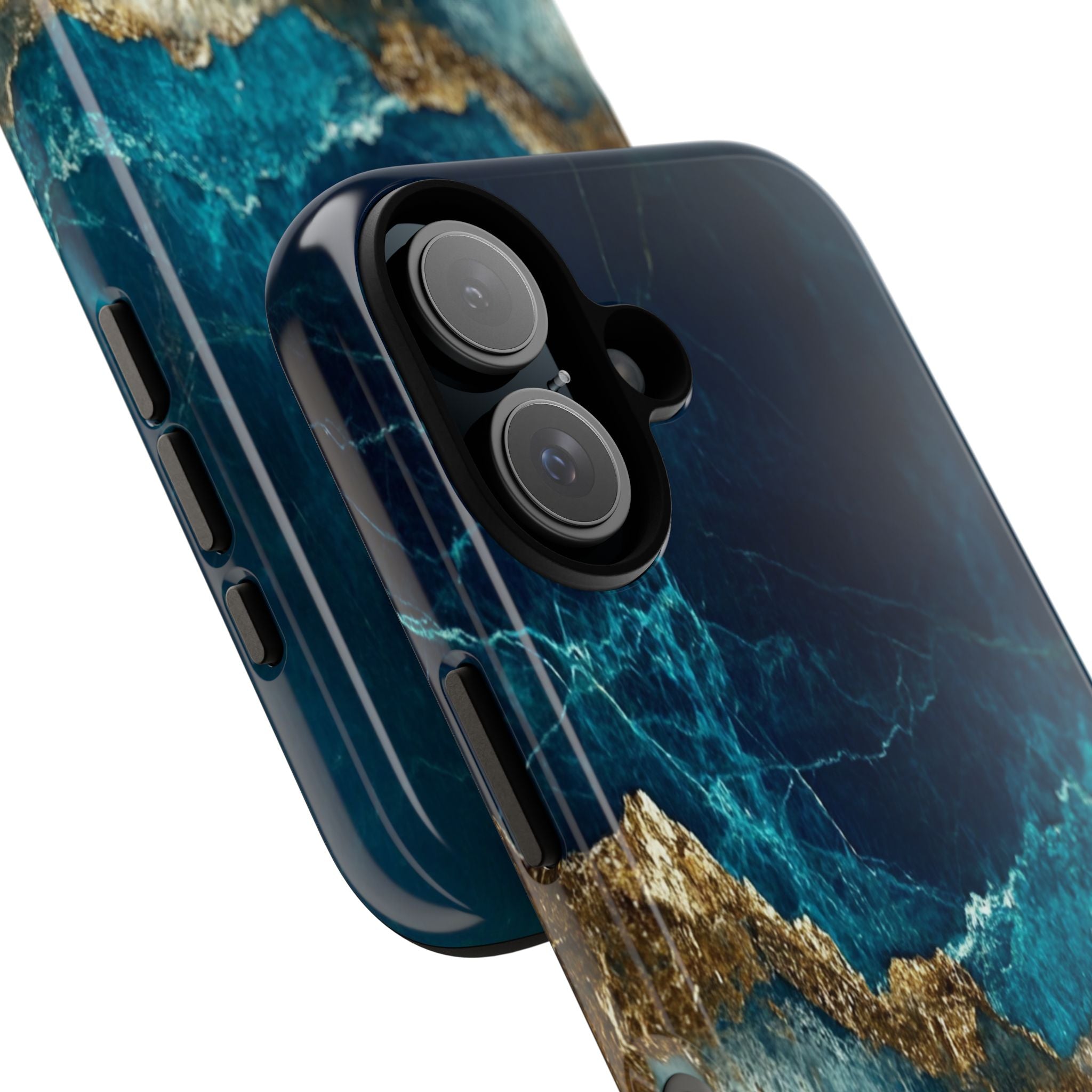 Jagged Gold Split iPhone 16 Case - Tough