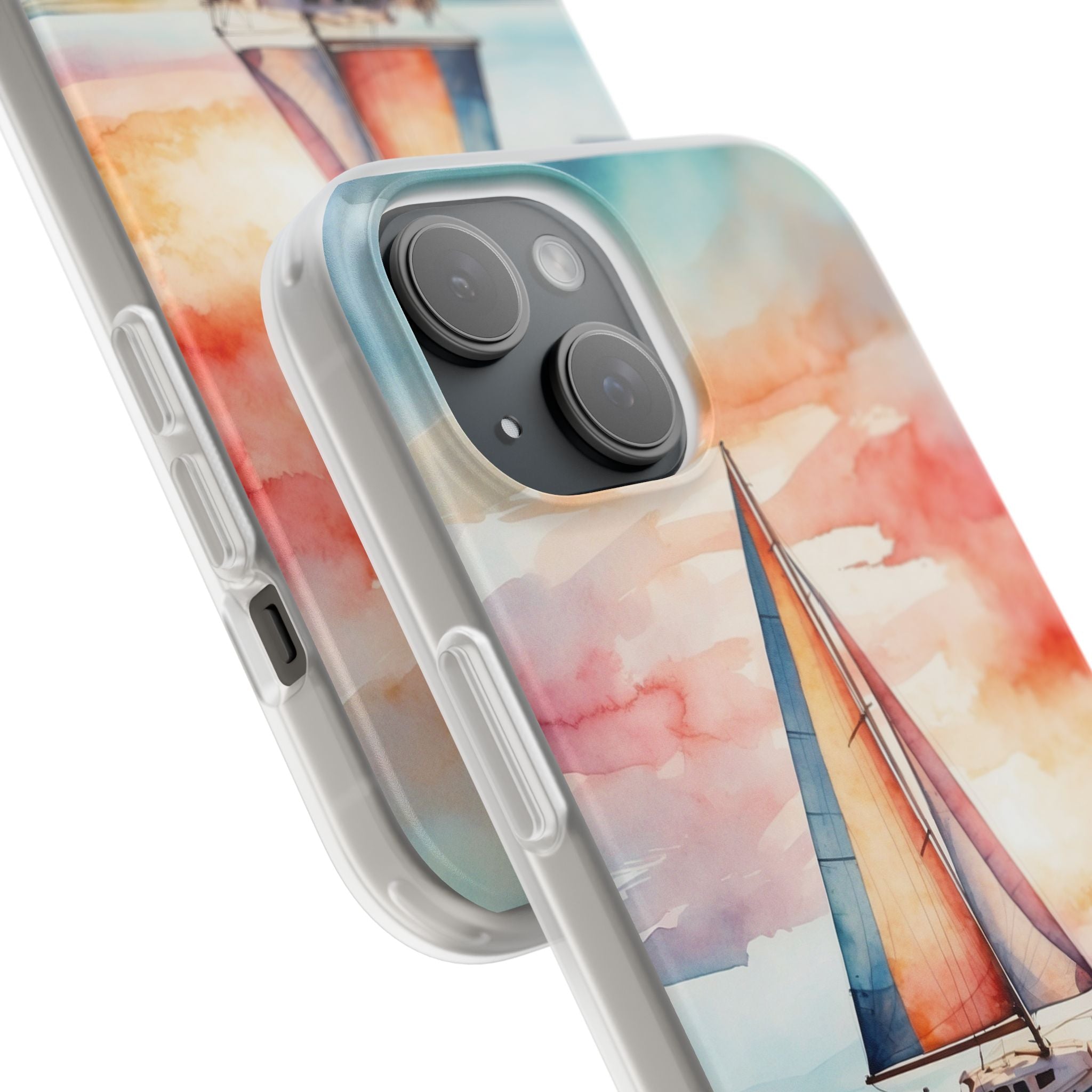 Crimson Horizon Sail · Soft Custodia per iPhone