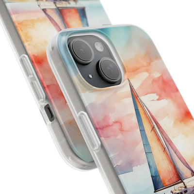 Crimson Horizon Sail · Soft Custodia per iPhone