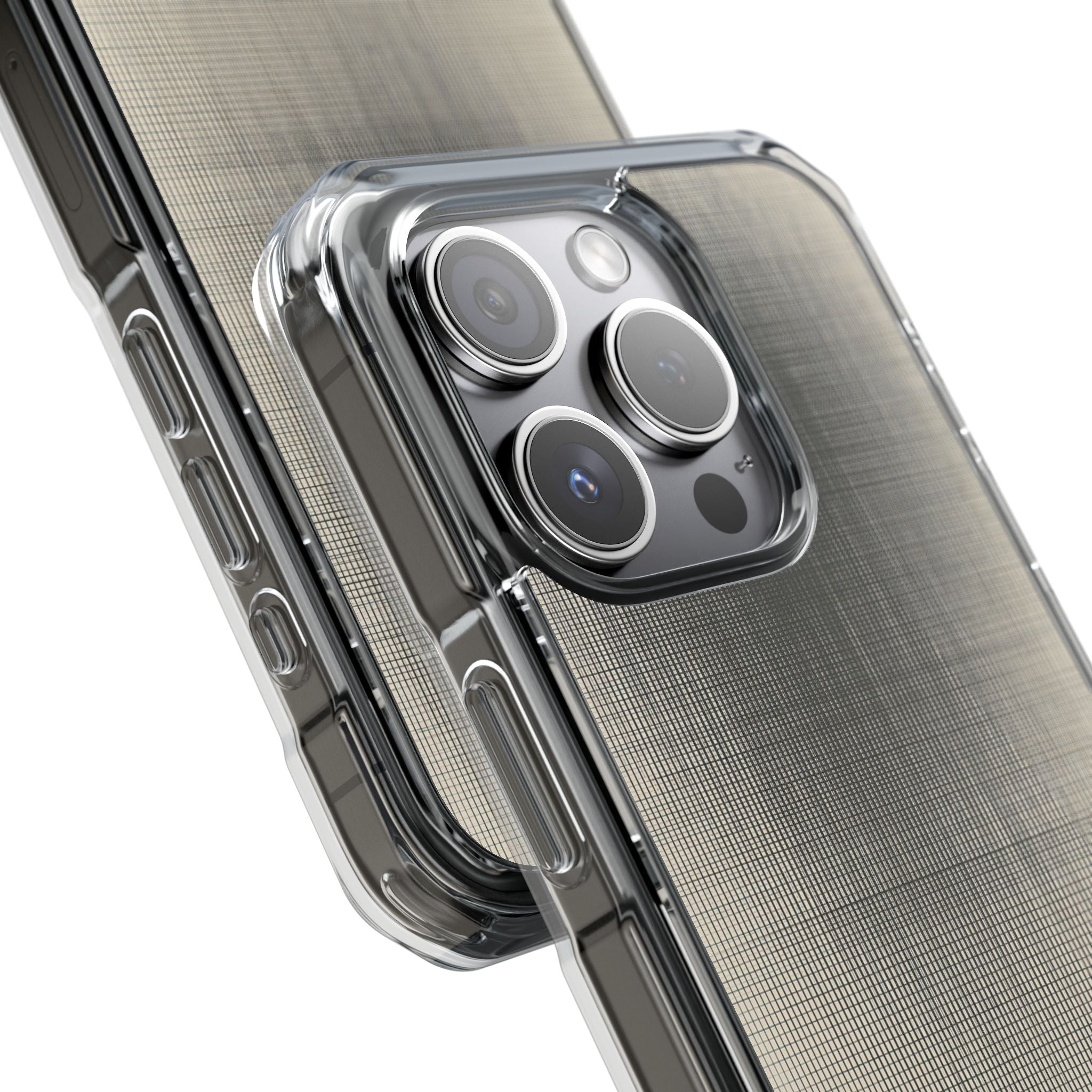 Beige Impact MagSafe Phone Case for iPhone - Carbon Screen Grid