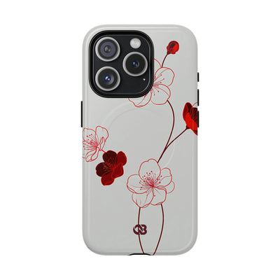 Red Tough 2.0 Magsafe Phone Case for iPhone - Kyoto Ember Bloom