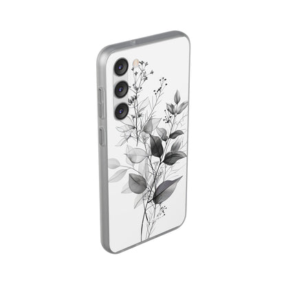 Veined Leaves Gray Samsung S23 Plus Case - Soft